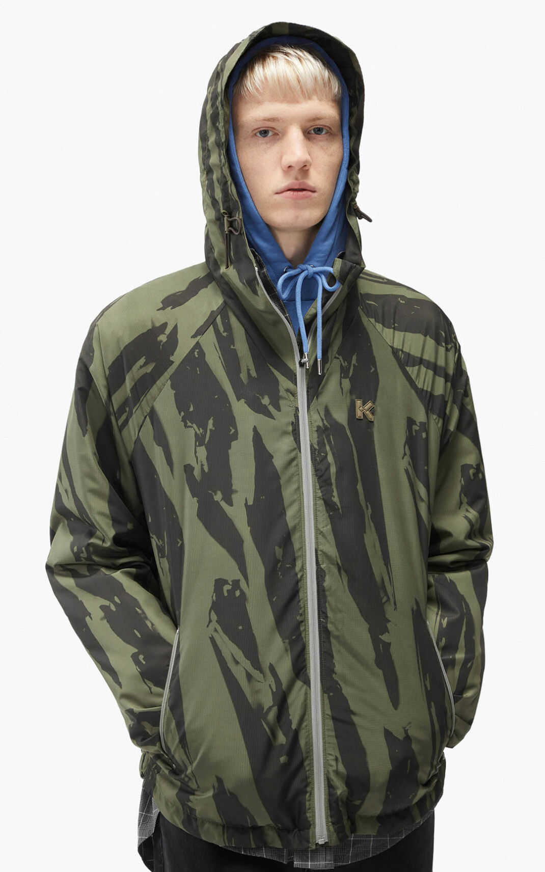 Chaquetas Deportivas Kenzo Pleat Camo Hombre Gris Claro - SKU.4826788